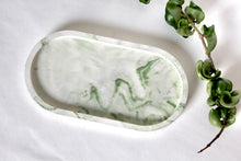 Load image into Gallery viewer, Green Marbled Concrete Trinket Tray and Dish