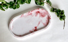 Load image into Gallery viewer, Red and Gray Marbled Concrete Trinket Tray and Dish