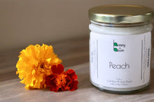 Load image into Gallery viewer, Peach Botanical Topped Natural Soy Wax Candle