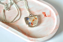 Load image into Gallery viewer, Confetti Half Oval Silver Pendant Necklace