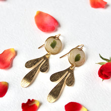 Load image into Gallery viewer, Maidenhair Fern Boho Dangle Earrings