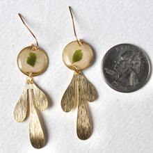 Load image into Gallery viewer, Maidenhair Fern Boho Dangle Earrings
