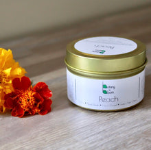 Load image into Gallery viewer, Peach Botanical Topped Natural Soy Wax Candle