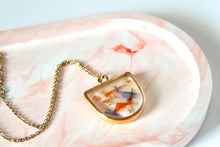 Load image into Gallery viewer, Confetti Half Oval Gold Pendant Necklace