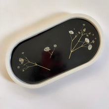 Load image into Gallery viewer, White Floral Botanical Concrete Trinket Tray Trinket Dish