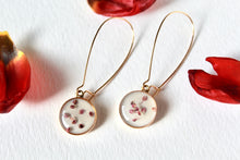 Load image into Gallery viewer, Gold Pink Bud Circle Earrings