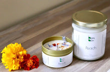 Load image into Gallery viewer, Peach Botanical Topped Natural Soy Wax Candle