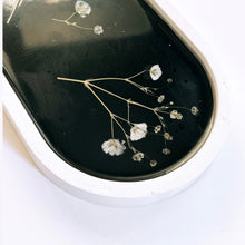 Load image into Gallery viewer, White Floral Botanical Concrete Trinket Tray Trinket Dish