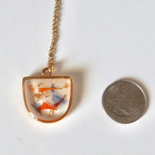 Load image into Gallery viewer, Confetti Half Oval Gold Pendant Necklace