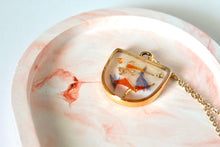 Load image into Gallery viewer, Confetti Half Oval Gold Pendant Necklace