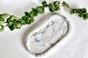 Black and Blue Concrete Trinket Tray and Dish