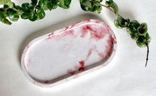 Load image into Gallery viewer, Red and Gray Marbled Concrete Trinket Tray and Dish
