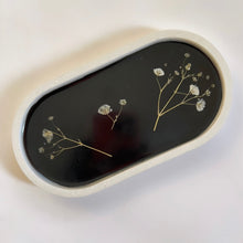 Load image into Gallery viewer, White Floral Botanical Concrete Trinket Tray Trinket Dish
