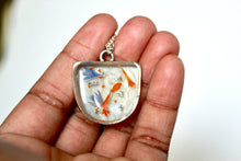 Load image into Gallery viewer, Confetti Half Oval Silver Pendant Necklace
