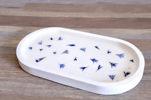Load image into Gallery viewer, Blue Petal Concrete Trinket Tray Trinket Dish
