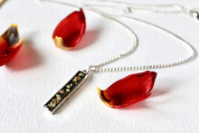 Load image into Gallery viewer, Black and White Silver Rectangle Pendant Necklace
