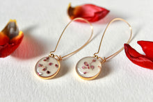 Load image into Gallery viewer, Gold Pink Bud Circle Earrings
