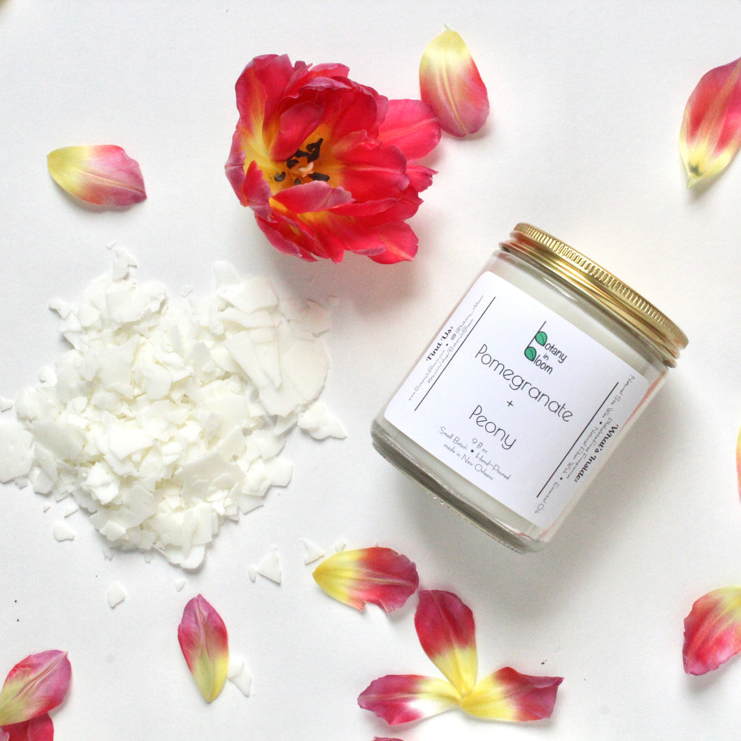 Pomegranate + Peony Natural Soy Wax Candle