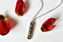 Load image into Gallery viewer, Black and White Silver Rectangle Pendant Necklace
