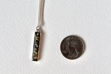 Load image into Gallery viewer, Black and White Silver Rectangle Pendant Necklace
